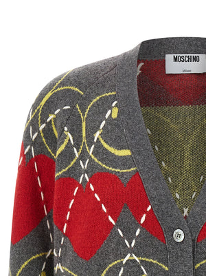 Moschino Mehrfarbige Wollstrickjacke
