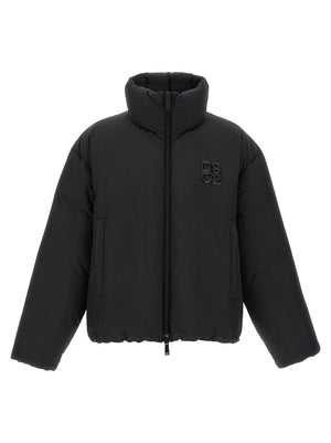 Dsquared² Schwarze Polyester-Jacke in voller Länge
