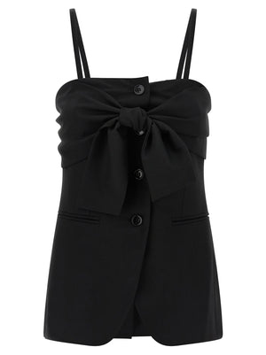 Max Mara Schwarze Tanktops aus reiner Schurwolle