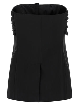 Max Mara Schwarze Tanktops aus reiner Schurwolle
