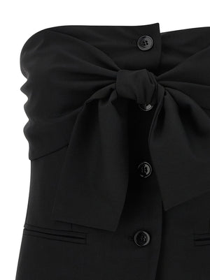 Max Mara Schwarze Tanktops aus reiner Schurwolle