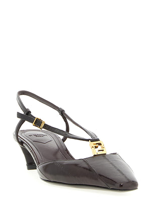 Fendi Braune Pumps aus Lammleder mit mittlerem Absatz