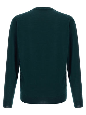 JOHN SMEDLEY Zweifarbige Merinowoll-Strickjacke
