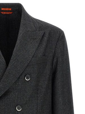 BARENA Grauer Blazer aus reiner Schurwolle
