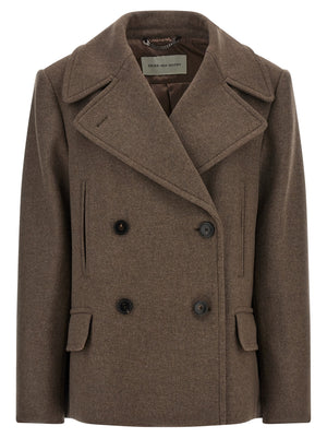 Dries Van Noten Brauner Wollmantel