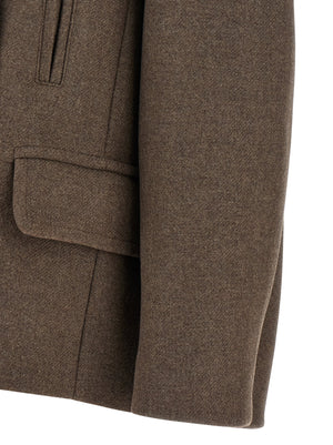 Dries Van Noten Brauner Wollmantel