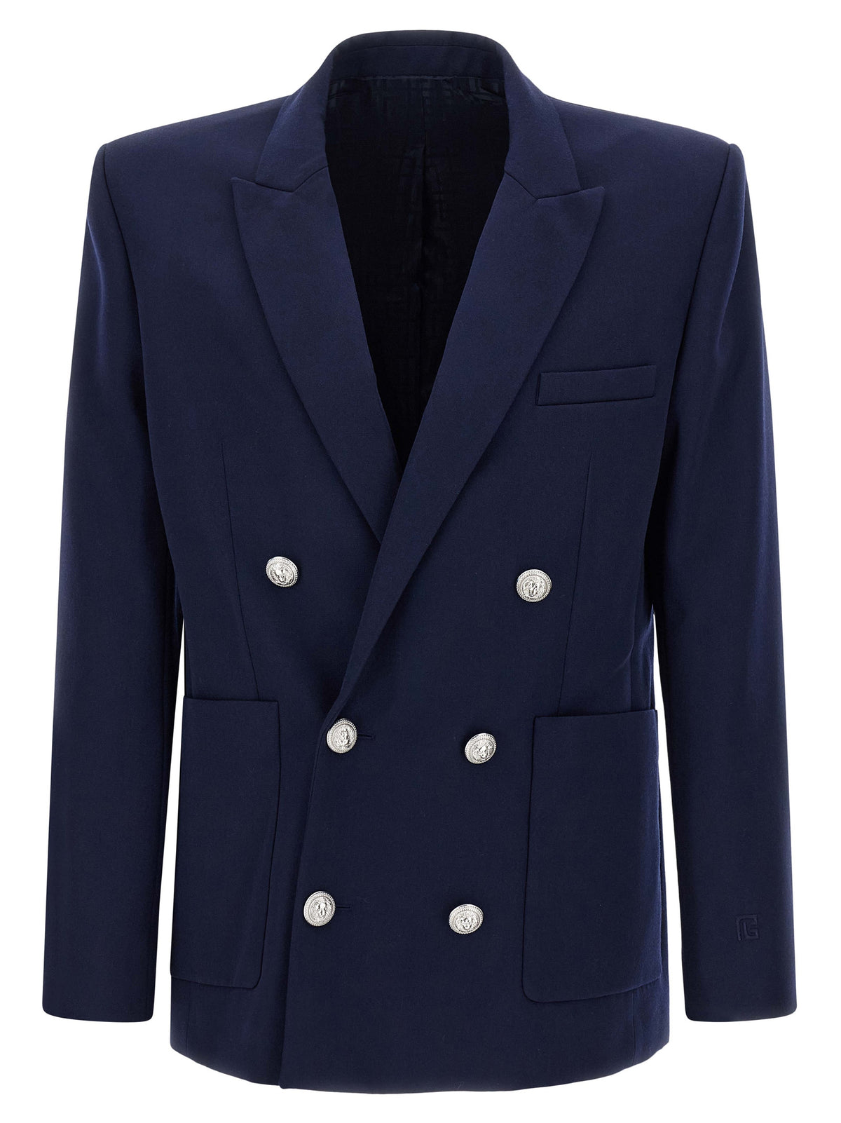 Balmain Blaues Sakko aus reiner Schurwolle