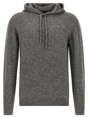 Roberto Collina Grauer Cardigan aus reiner Schurwolle