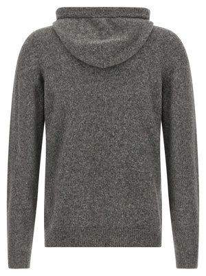 Roberto Collina Grauer Cardigan aus reiner Schurwolle
