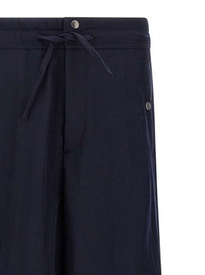 Dries Van Noten Blaue Freizeithose aus Nylon