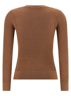 Max Mara Beige Seidenstrickjacke