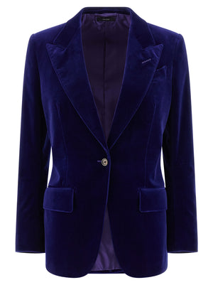 Tom Ford Blauer Baumwollblazer