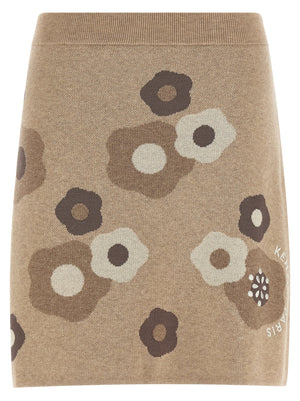 Kenzo Beiger Wollrock in Langform