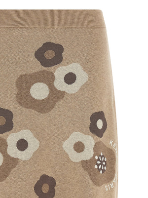 Kenzo Beiger Wollrock in Langform