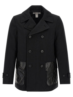 Comme Des Garçons Schwarzer Polyester-Mantel
