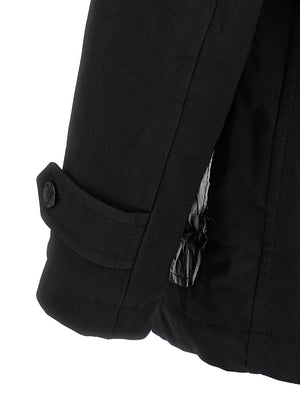 Comme Des Garçons Schwarzer Polyester-Mantel