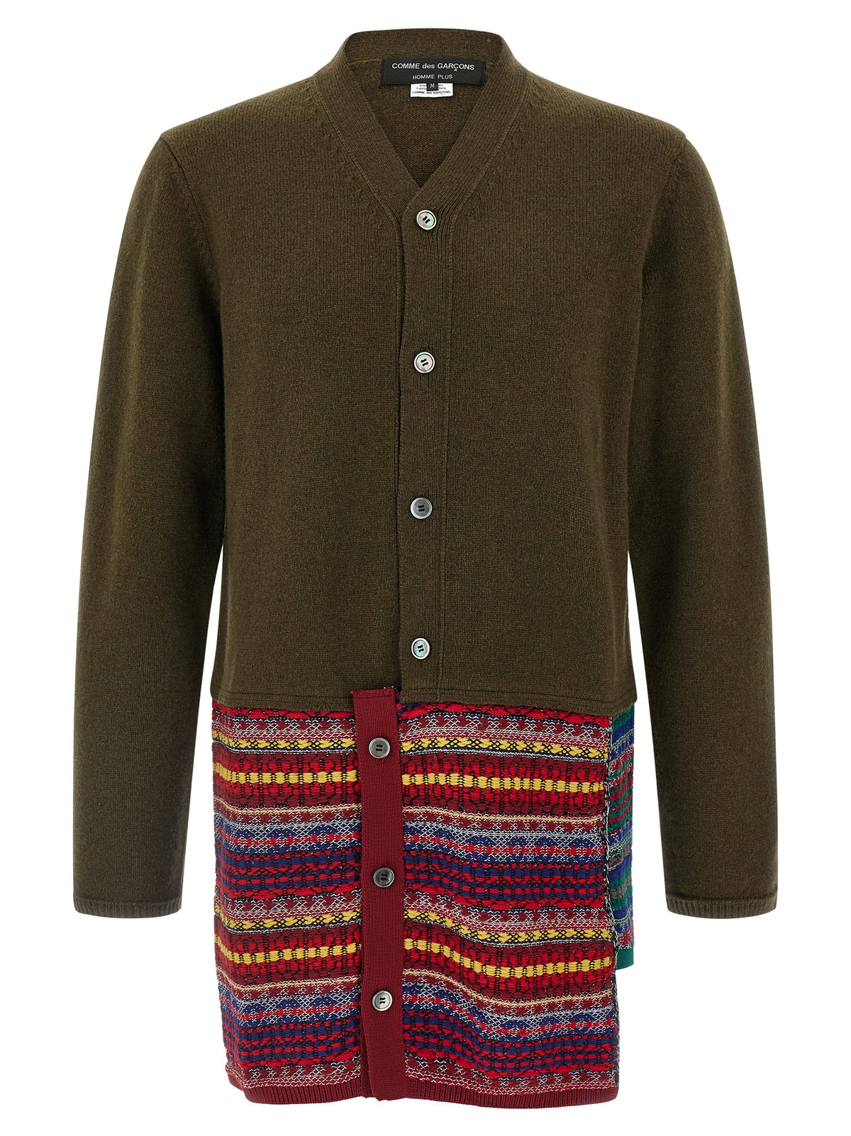 Comme Des Garçons Zweifarbige Wollstrickjacke
