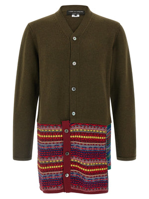 Comme Des Garçons Zweifarbige Wollstrickjacke