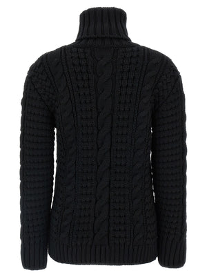 MONCLER GENIUS Schwarzer Cardigan aus Schurwolle