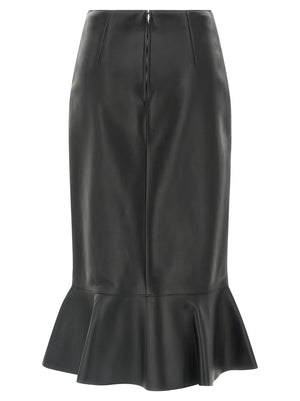 Fendi Schwarzer Midi-Rock aus Lammleder