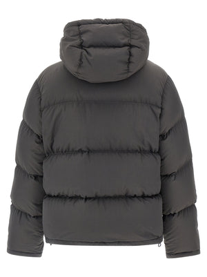 Dolce & Gabbana Graue Polyamid-Jacke in voller Länge