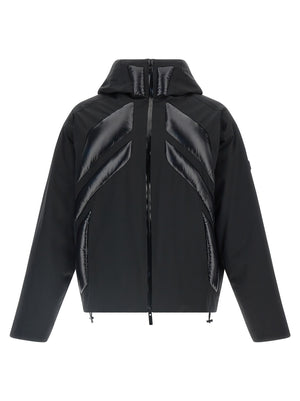 MONCLER GENIUS Schwarze Polyamid-Jacke in voller Länge