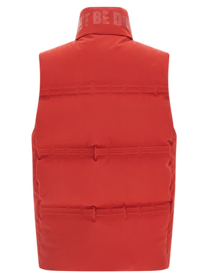 Red Polyamide Sleeveless Jacket