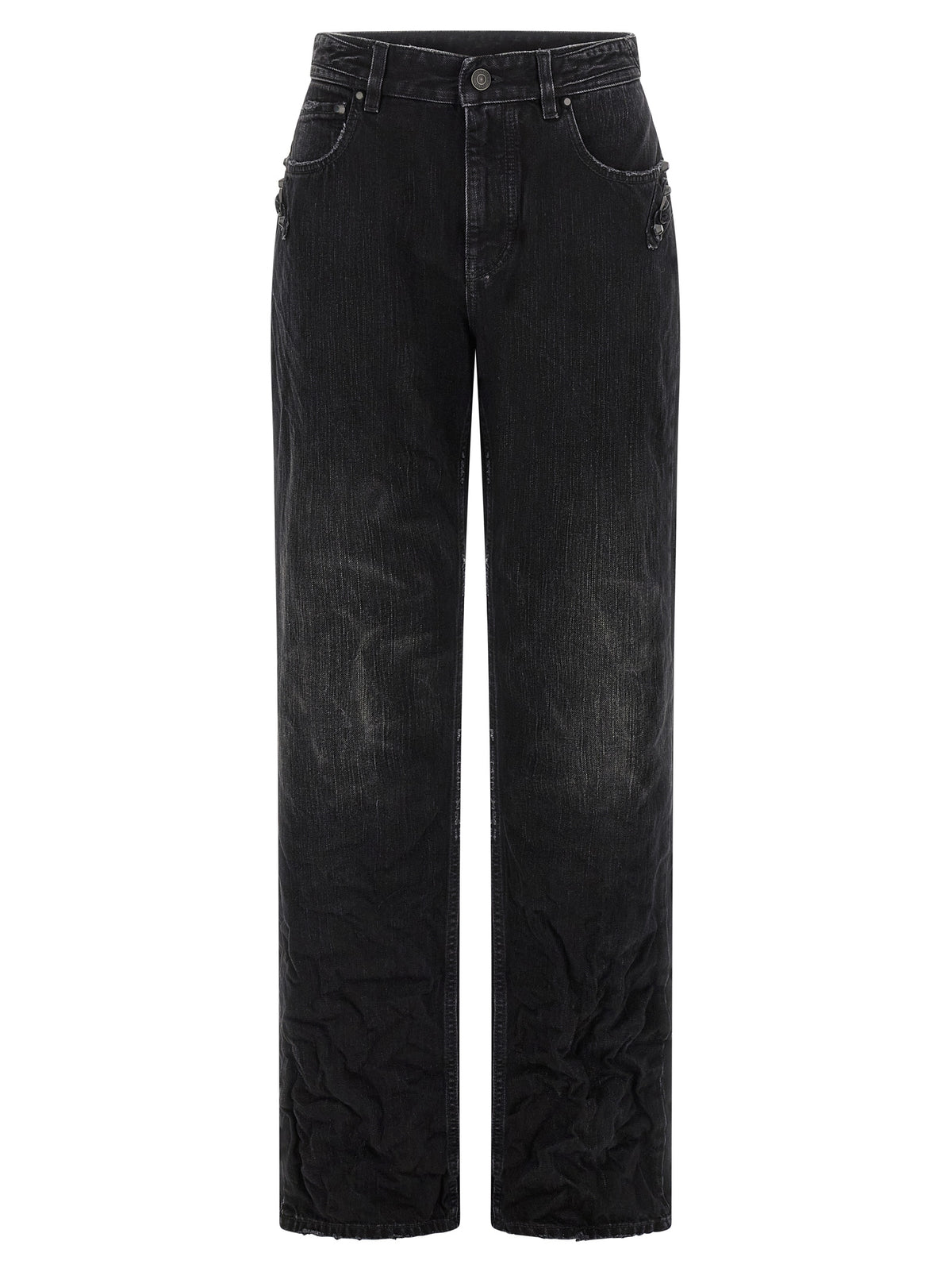 Balenciaga Schwarze Baumwoll-Jeans mit geradem Bein