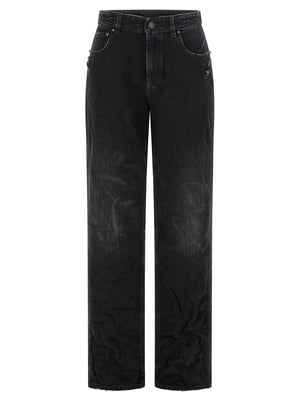 Balenciaga Schwarze Baumwoll-Jeans mit geradem Bein