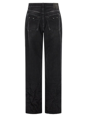 Balenciaga Schwarze Baumwoll-Jeans mit geradem Bein