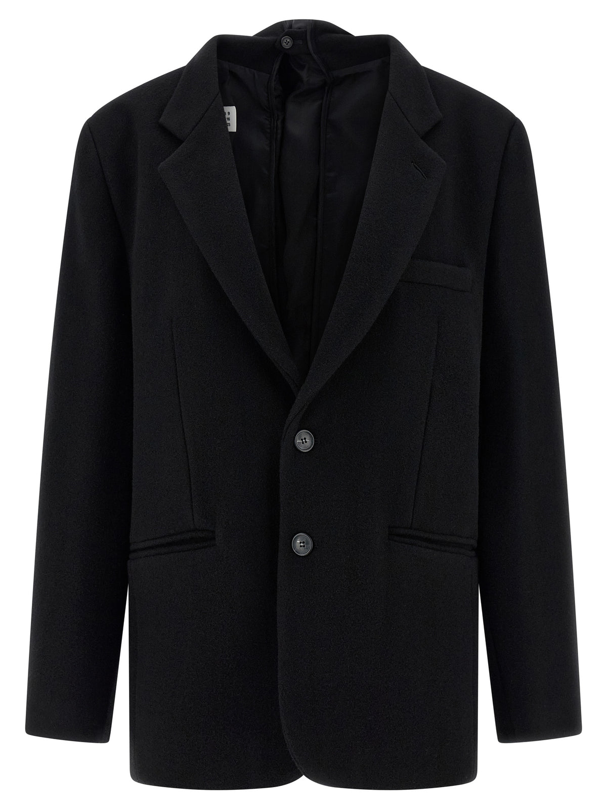 MM6 Maison Margiela Schwarzer Blazer aus reiner Schurwolle