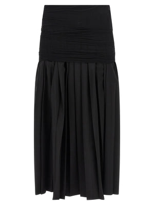 MM6 Maison Margiela Schwarzer Midirock aus Polyester