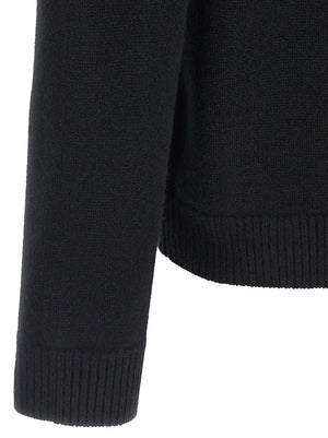 Maison Kitsuné Schwarzer Cardigan aus Merinowolle