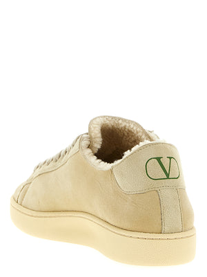 Valentino Garavani Beige Ziegenleder Low-Top-Sneaker