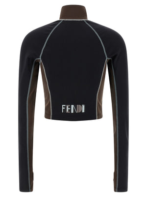 Fendi Schwarzes Polyamid-Oberteil