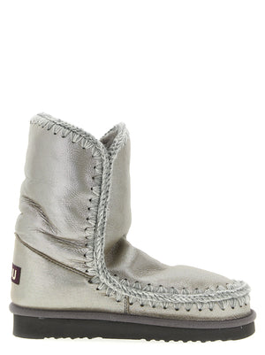 Mou Ankle Boots aus Lammleder in Silber