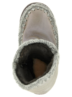 Mou Ankle Boots aus Lammleder in Silber
