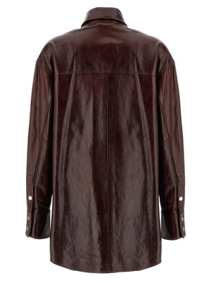 Sportmax Bordeaux Lammlederbluse