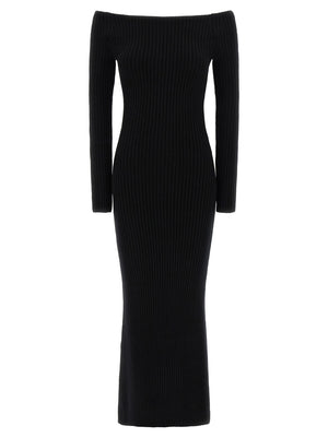 Max Mara Langes Wollkleid in Schwarz