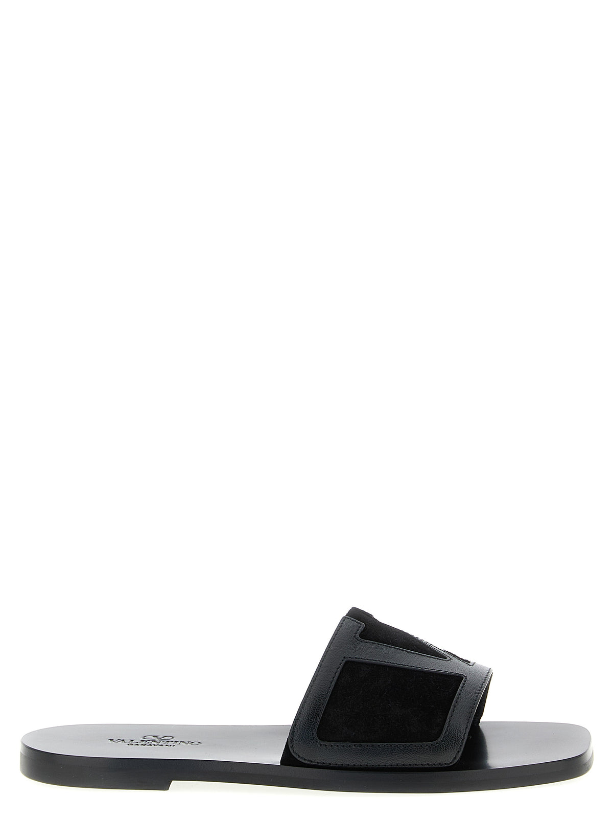 Valentino Garavani Schwarze Kalbsleder-Slipper