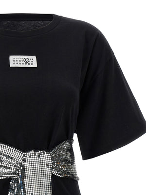 MM6 Maison Margiela Schwarzes Baumwoll-T-Shirt