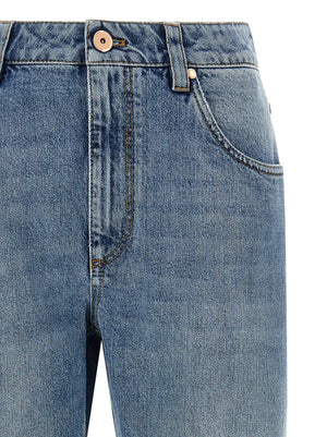 Brunello Cucinelli Blaue Jeans aus Baumwolle im geraden Schnitt