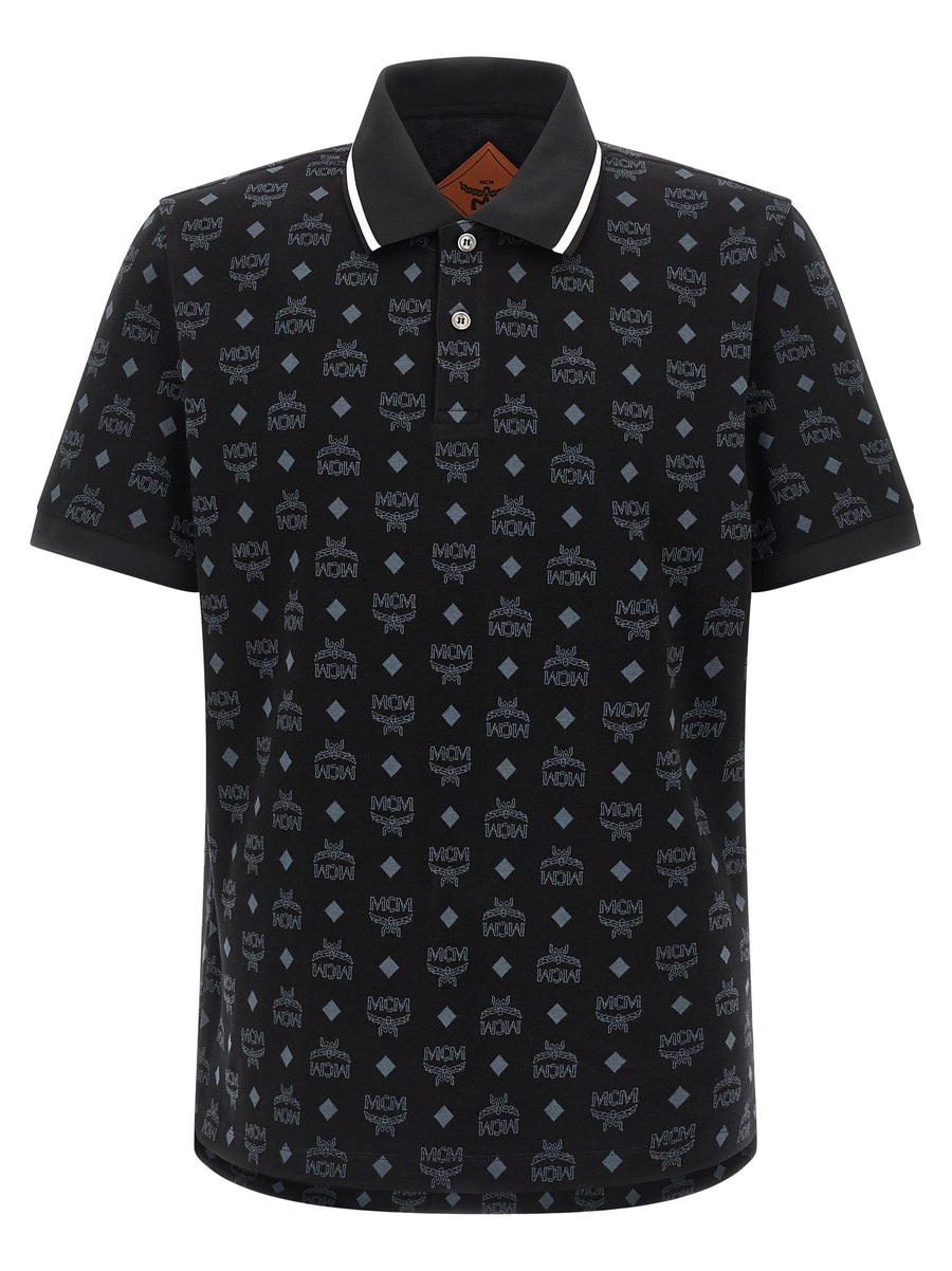 MCM Schwarzes Baumwoll-Poloshirt