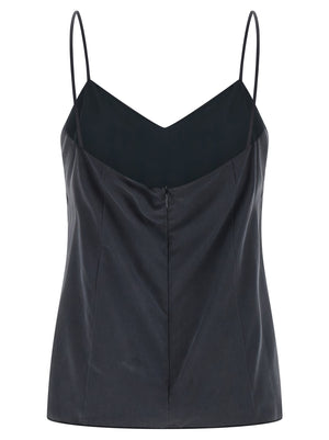 Max Mara Graues ärmelloses Seidentop