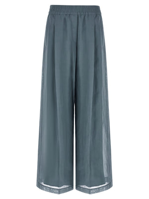 Brunello Cucinelli Blaue Baumwoll-Freizeithose