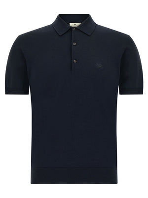 Etro Blaues Baumwoll-Polohemd
