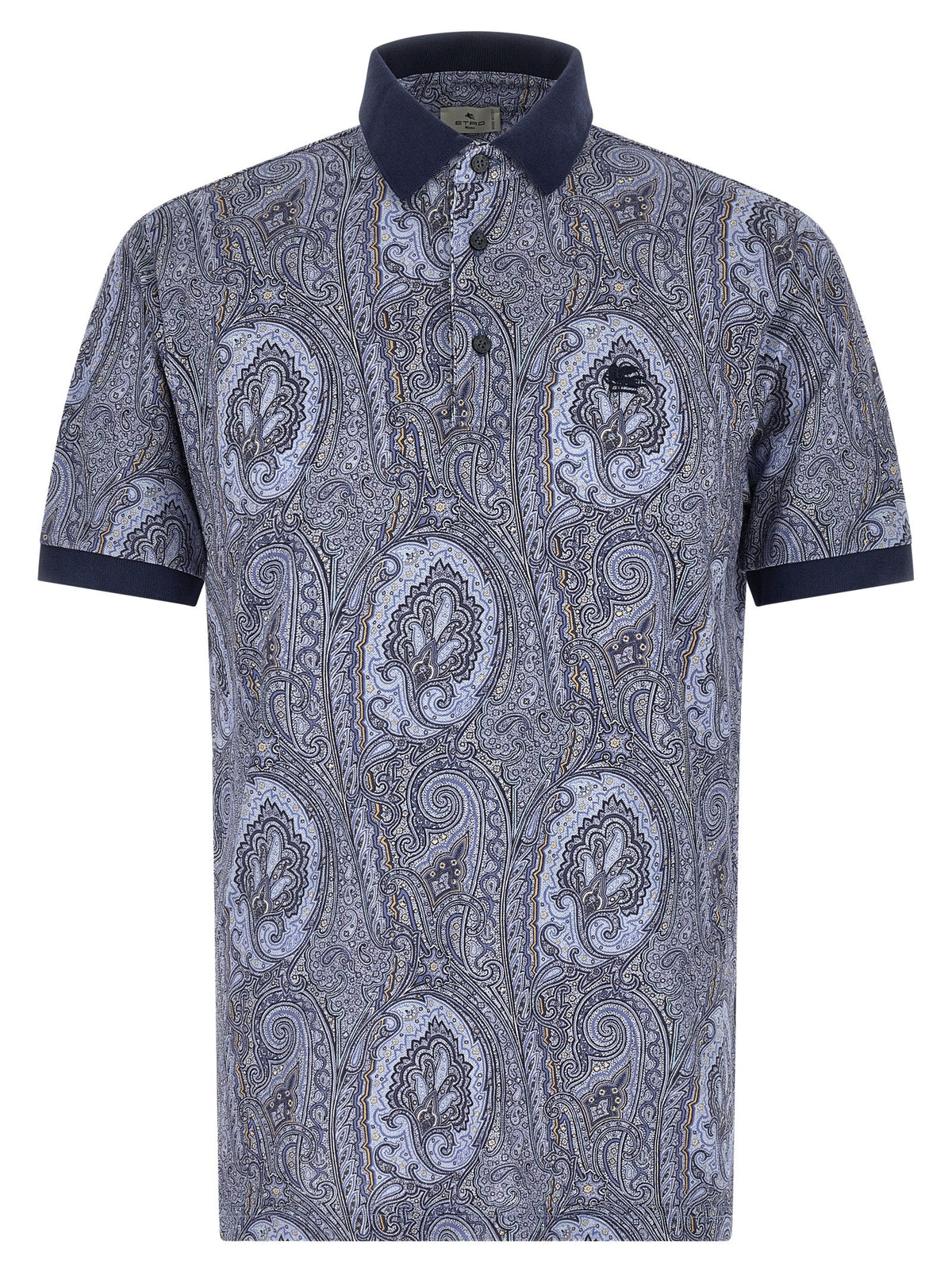 Etro Blaues Baumwoll-Polohemd