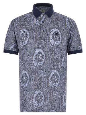 Etro Blaues Baumwoll-Polohemd