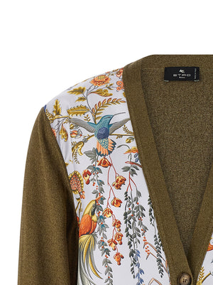 Etro Baumwoll-Cardigan in Zweifarbenoptik