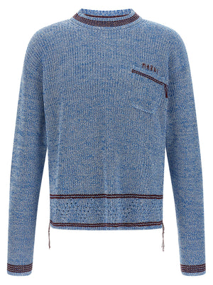 Marni Blauer Baumwollcardigan